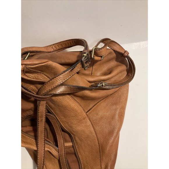India Camel Color Woven Leather Backpack Bag Fashion Rugged Handmade Rustic main image 16